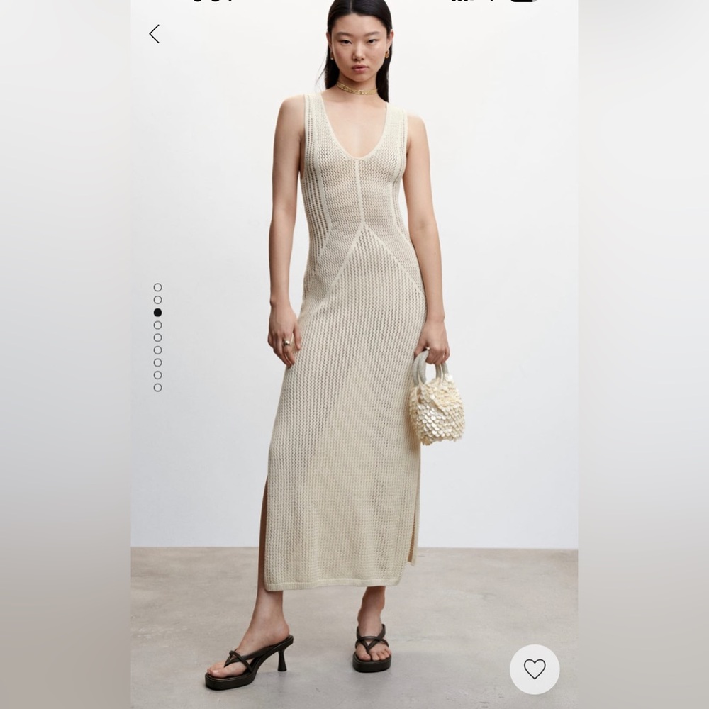 Mango Openwork knit dress with slits
